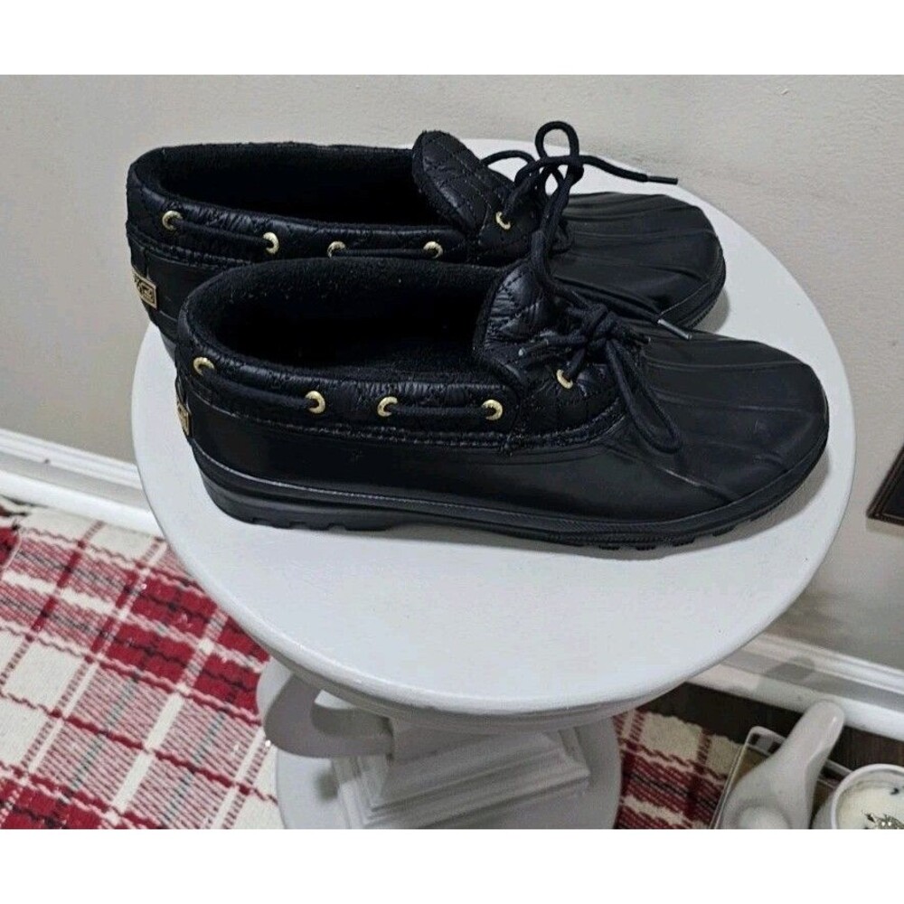 Sperry Top Sider Black Duck Boots Waterproof Warm Womens boots Size 10 - Picture 2 of 11